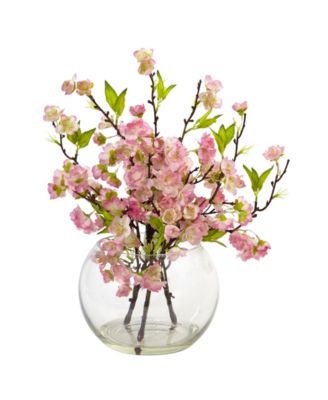 Nearly Natural - Cherry Blossom in Large Glass Vase