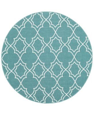 Livabliss - Alfresco ALF-9653 Teal 5'3" Round Area Rug