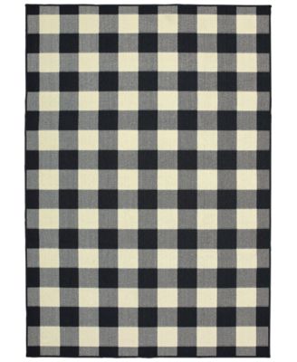 Oriental Weavers - Marina 1932K Black/Ivory 5'3" x 7'6" Indoor/Outdoor Area Rug