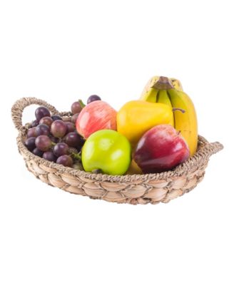 Vintiquewise - Seagrass Small Fruit Bread Basket Tray with Handles