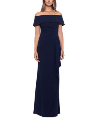 XSCAPE - Off-The-Shoulder Scuba-Crepe Gown