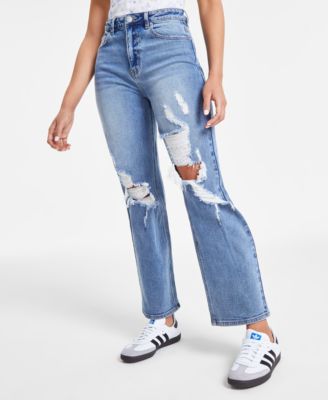 Madden Girl - Juniors' Ripped High-Rise Jeans