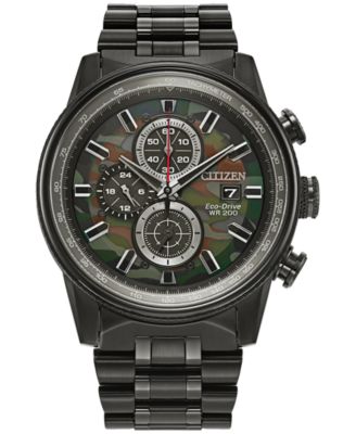 Citizen - Men's Chronograph Nighthawk Black Stainless Steel Bracelet Watch 43mm