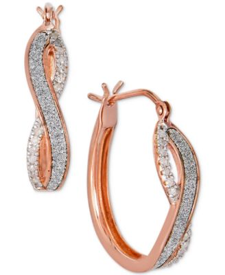 Macy's - Diamond Glitter Infinity Hoop Earrings (1/6 ct. t.w.)