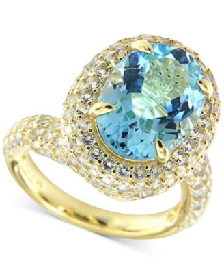Macy's - Pink Amethyst (5 ct. t.w.) & White Topaz (3-7/8 ct. t.w.) Swirl Ring in 14k Gold-Plated Sterling Silver (Also in Blue Topaz)