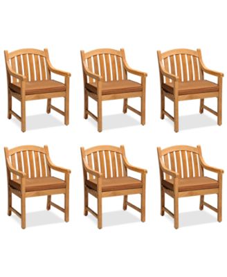 Furniture - Set of 6 Bristol Teak Outdoor Dining Chairs