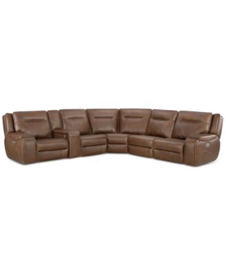 Furniture - Leather Sectional with 2 Power Recliners