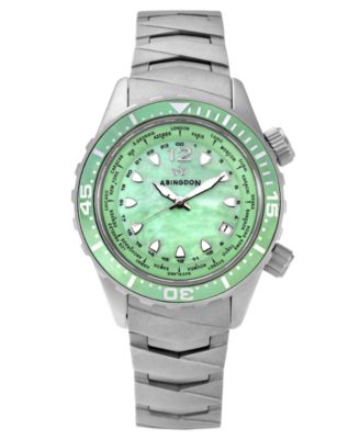 Abingdon Co. - Women's Automatic Marina Divers Silver-Tone Titanium Bracelet Watch 40mm