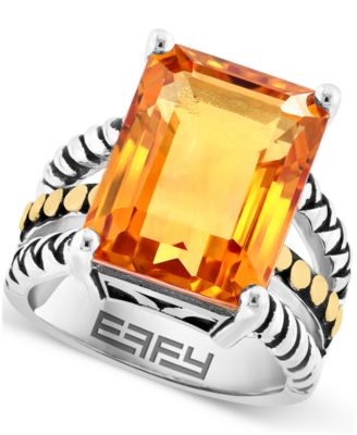 EFFY Collection - Citrine Statement Ring (12 ct. t.w.) in Sterling Silver & 18k Gold-Plate