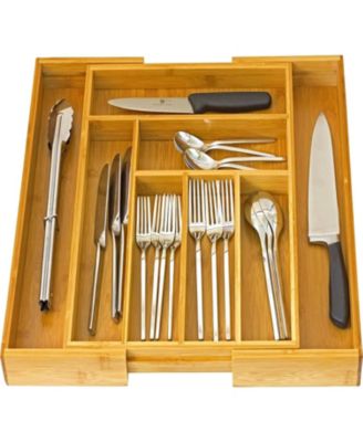 HomeIT - Bamboo Expandable Cutlery Drawer Organizer