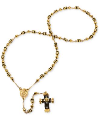 STEELTIME - Men's Stainless Steel Prayer Rosary 27" Lariat Necklace