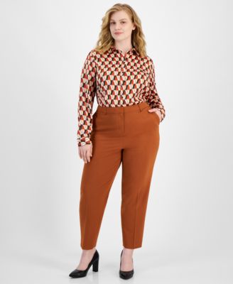 Tahari ASL - Plus Size High-Rise Ankle Pants