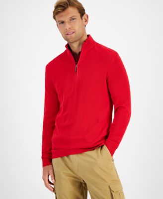 Club Room - Men's Quarter-Zip Cotton Sweater