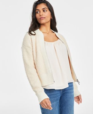 On 34th - Women's Fuzzy-Knit Zip Cardigan Jacket