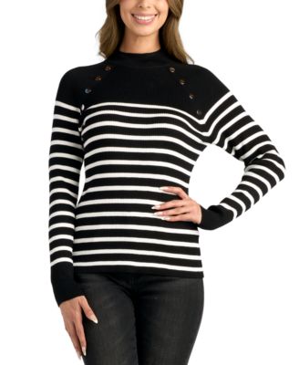 BCX - Juniors' Mock-Neck Long-Sleeve Rib-Knit Sweater