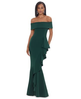 Betsy & Adam - Petite Off-The-Shoulder Mermaid Gown