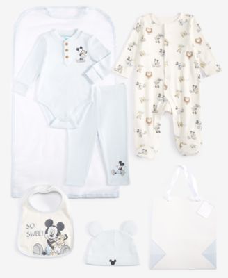Disney - Baby Boys 7-Pc. Mickey Mouse Sleep-N-Play Gift Set