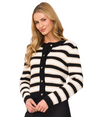 CeCe - Women's Striped Cardigan