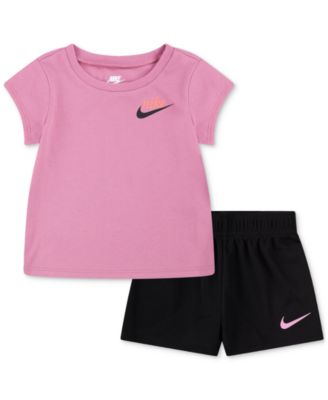 Nike - Baby Girls New Impressions T-Shirt & Mesh Shorts, 2 Piece Set