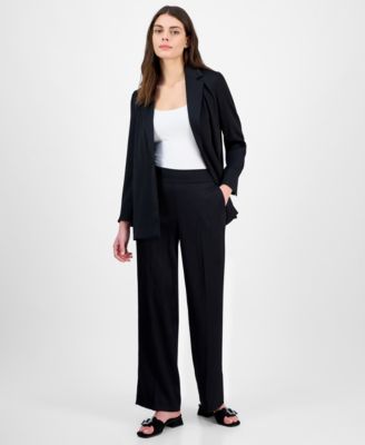 Anne Klein - Women's Pull-On Wide-Leg High Rise Pants