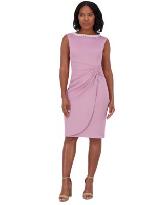 Jessica Howard - Petite Embellished-Neck Cocktail Dress