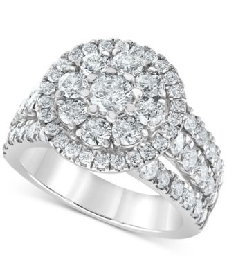 Macy's - Diamond Cluster Halo Ring (3 ct. t.w.) in 10k White Gold