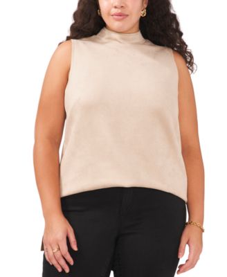 Vince Camuto - Plus Size Sleeveless Faux-Suede Top