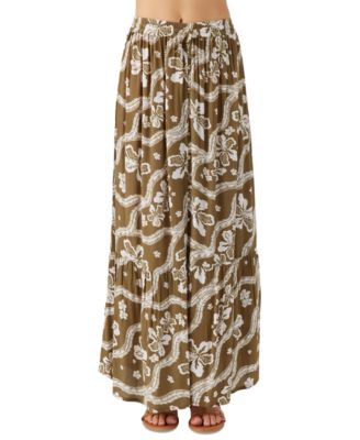 O'Neill - Juniors' Blaine Printed Button-Front Maxi Skirt