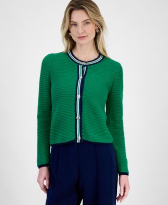 T Tahari - Women's Long-Sleeve Button-Up Sweater