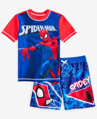 Spider-Man - Little Boys Rash Guard & Swim Trunks Swimsuit, 2 Piece Set