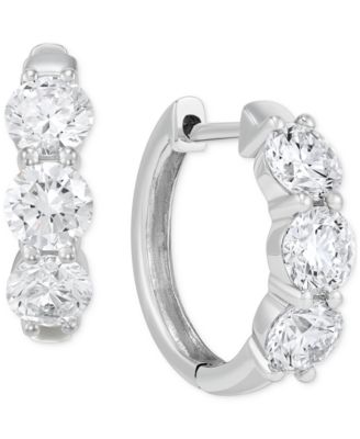 Grown With Love - Lab Grown Diamond Small Hoop Earrings (2-3/8 ct. t.w.) in 14k White Gold
