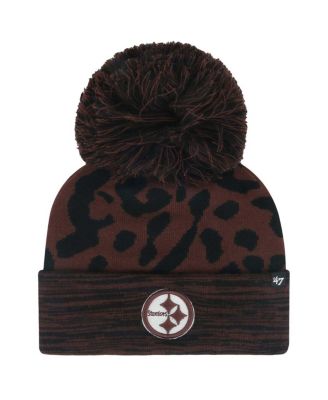'47 Brand - Women's Brown Pittsburgh Steelers Cacao Cuffed Knit Hat with Pom