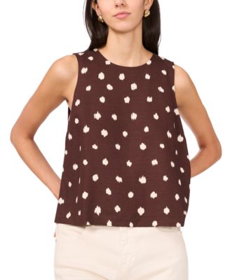 1.STATE - Women's Printed Crewneck Sleeveless Top