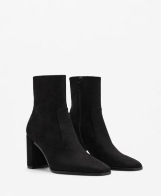 MANGO - Women's Suede Leather Effect Ankle Boots