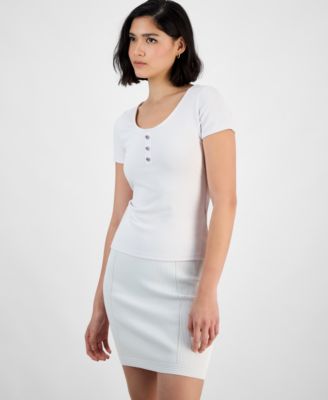 GUESS - Women's Karin Ribbed Scoop-Neck Top