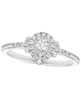 Macy's - Diamond Pear-Shaped Halo Engagement Ring (1/4 ct. t.w.) in 14k White Gold