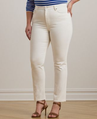 Lauren Ralph Lauren - Plus Size High-Rise Straight Ankle Jeans