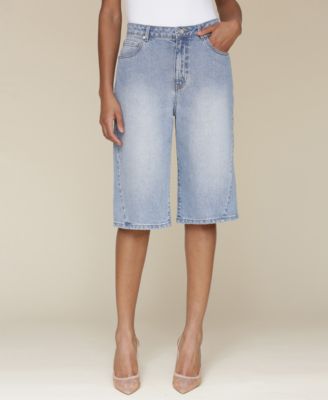 Avec Les Filles - Women's High-Waist Wide-Leg Long Shorts
