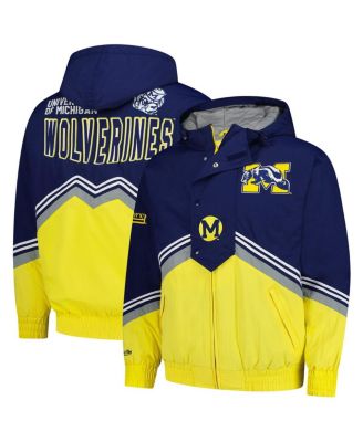 Mitchell & Ness - Men's Navy/Maize Michigan Wolverines Throw It Back Retro Full-Zip Windbreaker Jacket