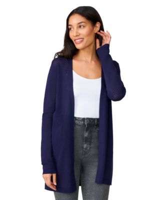 Melissa Paige - Petite Mesh Open-Front Cardigan