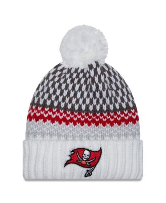 New Era - Women's  White Tampa Bay Buccaneers 2023 Sideline Cuffed Knit Hat with Pom