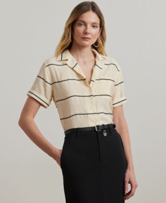 Lauren Ralph Lauren - Women's Striped Short-Sleeve Camp Shirt