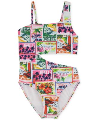 Roxy - Big Girls Love  Sling Shoulder Cut-Out One-Piece Swimsuit
