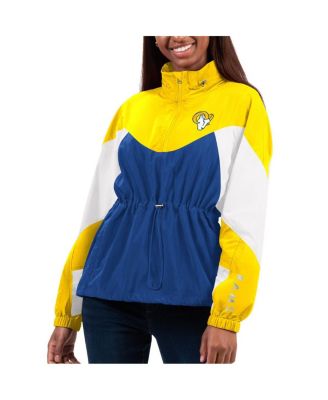 G-III 4Her by Carl Banks - Women's Royal/Gold Los Angeles Rams Tie Breaker Lightweight Quarter-Zip Jacket