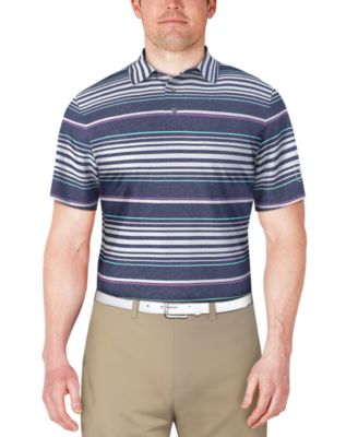 PGA TOUR - Men's Short Sleeve Striped Polo Shirt