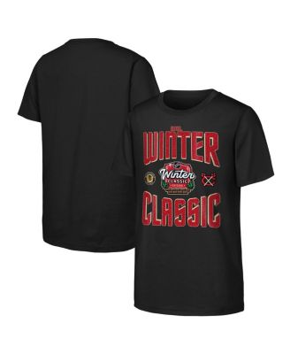 Outerstuff - Big Boys and Girls Black Chicago Blackhawks 2025 NHL Winter Classic Game Day T-Shirt