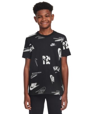 Nike - Big Kids Sportswear Printed Cotton T-Shirt