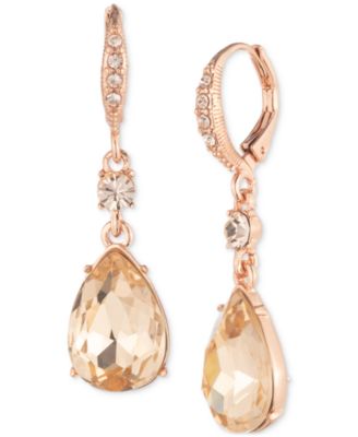 Givenchy - Rose Gold-Tone Pear-Shape Crystal Drop Earrings