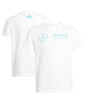 adidas - Big Boys and Girls White Mercedes-AMG Petronas F1 Team Fan Wear DNA Alphaskin Graphic T-Shirt