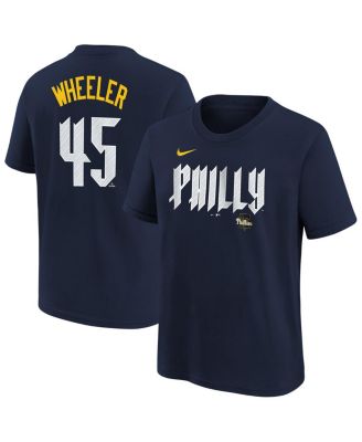 Nike - Big Boys and Girls Zack Wheeler Navy Philadelphia Phillies Fuse City Connect Name Number T-Shirt